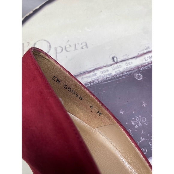 Stuart Weitzman Red Suede  Peep Toe Heels - Picture 9 of 9